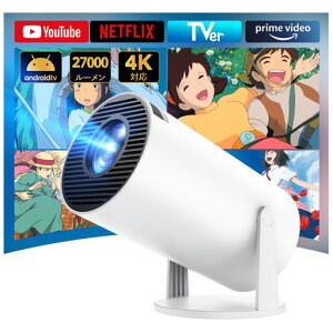 YOWHICK�v���W�F�N�^�[�ƒ�p2026�N�ŐV�i��?AndroidTV����?270°��]�V�䓊�e27000LM�t��HD�v���W�F�N�^�[���^Wi-Fi������`�␳Blueto