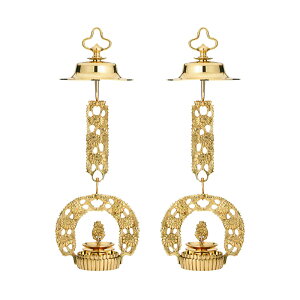 盛菊輪灯(一対) 磨き/本金メッキ 3寸〜5寸