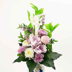 プリザーブドフラワー仏花花器付き総高さ約38cm