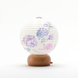 【送料無料】デザイン提灯 モダン提灯 AKARI-MICHIあかり道 cocolan 豆丸 紫陽花 手描き絵 LED電池式