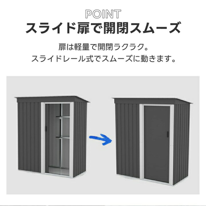 楽天市場】物置 屋外 大型 おしゃれ スチール収納庫 底板なし 組立式 