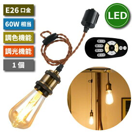 【選べる特典付】 ペンダントライト ダクトレール用 E26口金 60W形相当 調光調色 リモコン付き LED電球付き 遠隔操作 led照明 昼光色 昼白色 電球色 照明器具 天井照明 電球ソケット 吊り下げ コード付 60cm フィラメント電球 エジソン電球 カフェ 店舗照明 北欧 おしゃれ