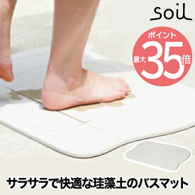 【送料無料】soil バスマット アクア 日本製 珪藻土 風呂マット 足拭きマット 軽量 湿気 速乾 調湿 バス用品 吸収 吸水マット 薄い 丈夫 大きい 乾燥 足ふき マット かわいい 結婚 新築 祝い 人気 おしゃれ イスルギ 国産 ソイル 洋風 北欧 bathmat aqua