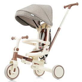 【選べる特典付】子供用三輪車 折りたたみ式 7in1 手押し 1歳～6歳対応 ランニングバイク＆自転車 幼児用 キッズバイク 室内外 おもちゃ 乗用玩具 安全ベルト付 軽量 コンパクト 組立簡単 高さ調整可能 アウトドア 散歩 男の子 女の子 誕生日 お祝い