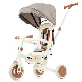 【楽天ランキング入賞】 子供用三輪車 折りたたみ式 7in1 手押し 1歳～6歳対応 ランニングバイク＆自転車 幼児用 キッズバイク 室内外 おもちゃ 乗用玩具 安全ベルト付 軽量 コンパクト 組立簡単 高さ調整可能 アウトドア 散歩 男の子 女の子 誕生日 お祝い