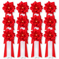 【全24色】YONEOKA RIBBON リボン記章 ( 徽章 胸章 ) 中リボンバラ タレ付き 12個セット レギュラー色（…