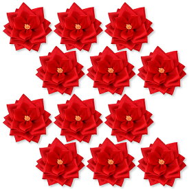 【全24色】YONEOKA RIBBON リボン記章 （徽章 胸章） 中リボンバラ 花のみ 12個セット レギュラー色（赤・白・ピンク・黄）＋新色サテンカラー（20色）追加！