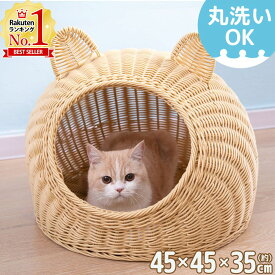 猫ハウス ちぐら ドーム型 夏 室内 ベッド ペットハウス キャットハウス ラタン調 バスケット ねこ用 猫用品 猫グッズ オールシーズン