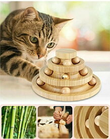 猫 おもちゃ ボール 木製 一人遊び ねこ おもちゃ 猫じゃらし ネコ 竹製 ボール回転盤 猫じゃらし ボール 回転 ぐるぐる 遊ぶ盤 猫 玩具