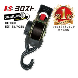 【全品Pt5倍 スーパーSALE限定】 カメレオンクイックベルト 25mm幅 ベルト全長1.8m/3m ブラック | ベルト ラッシングベルト トラック フック フックベルト 固定ベルト 引っ越し 荷締めベルト 荷締め 荷崩れ防止 車 トランク 荷物 運搬ベルト 固定 ワンタッチ バイク アウト