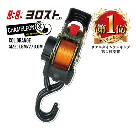 【全品Pt5倍 スーパーSALE限定】 カメレオンクイックベルト 25mm幅 ベルト全長1.8m/3m オレンジ | ベルト ラッシングベルト トラック フック フックベルト 固定ベルト 引っ越し 荷締めベルト 荷締め 荷崩れ防止 車 トランク 荷物 運搬ベルト 固定 ワンタッチ バイク アウト