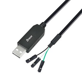 DTECH USB TTL シリアル 変換 ケーブル 3.3V FTDI チップセット 3ピン 2.54mm ピッチ メス コネクタ FT232RL USB TTL シリアル コンバーター ケーブル Windows 11 10 8 7 Linux Mac