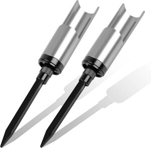 竿置き 釣り竿立て ピトン竿受 軽量式 アルミ ロッドホルダー 挿地式 磯釣り 堤防釣り サーフ釣り ステンレスピトン ゴールド/グレー…