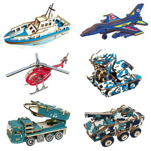 Mikuru 立体 恐竜 動物 木製 パズル 3D 立体パズル セット カラー 無色 工作 キット DIY 子供 大人 作る おもちゃ 知育玩具 玩具 模型 インテリア 置物 T-REX ダイナソー (戦闘車タイプB)