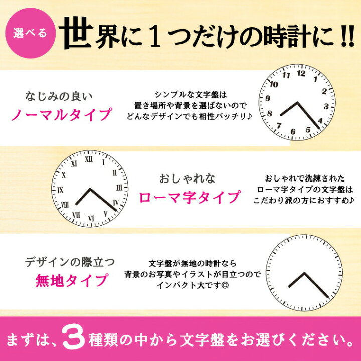 楽天市場 送料無料 納期が早い 写真 名入れ オリジナル 掛け時計 丸型130mm 選べる文字盤 オリジナル プリント 時計 Clock 画像 イラスト 名入れ 文字入れ おもしろ 七五三 入園 入学 卒業 卒団 プレゼント ギフト 記念品 敬老の日 土産 おもしろ名入れ