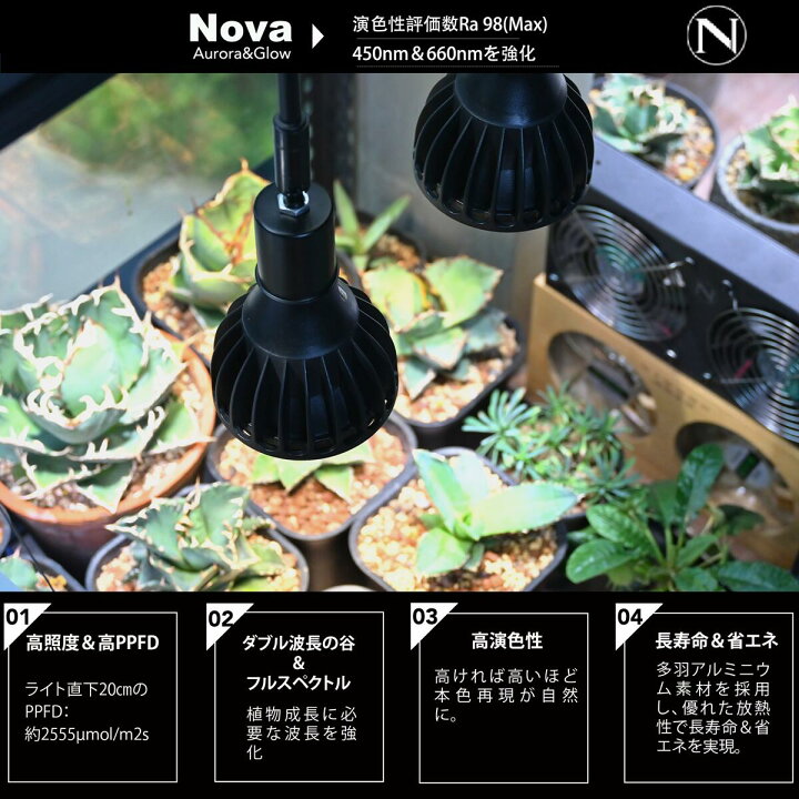 楽天市場】Niwuno 植物育成ライト 植物育成LEDライト Nova Aurora Glow 