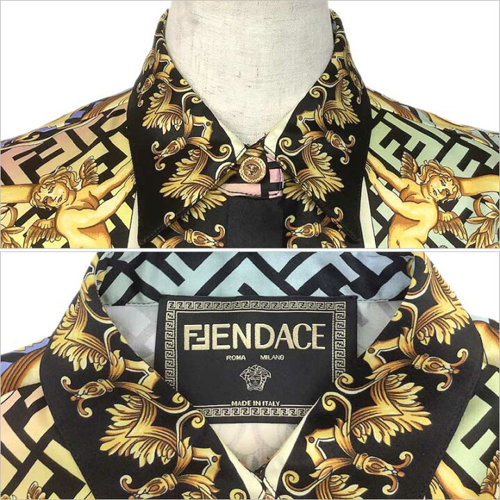 楽天市場】FENDACE フェンダーチェ シャツ シルク ブラック マルチ 