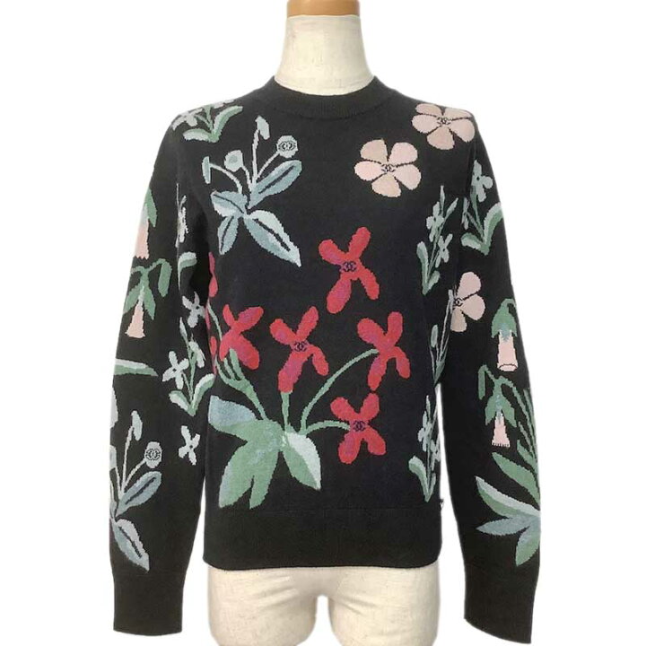 楽天市場】CHANEL シャネル セーター カシミヤ ブラック マルチカラー  