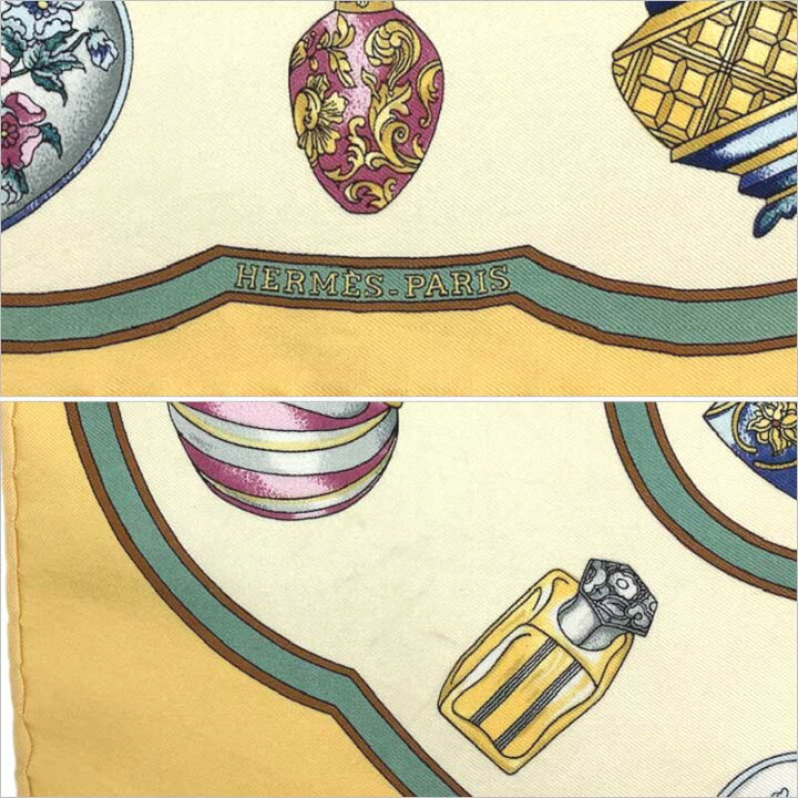楽天市場】HERMES エルメス プチカレ シルク イエロー マルチカラー 