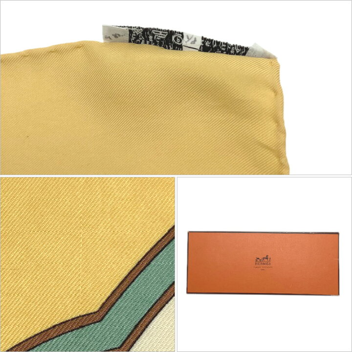 楽天市場】HERMES エルメス プチカレ シルク イエロー マルチカラー 