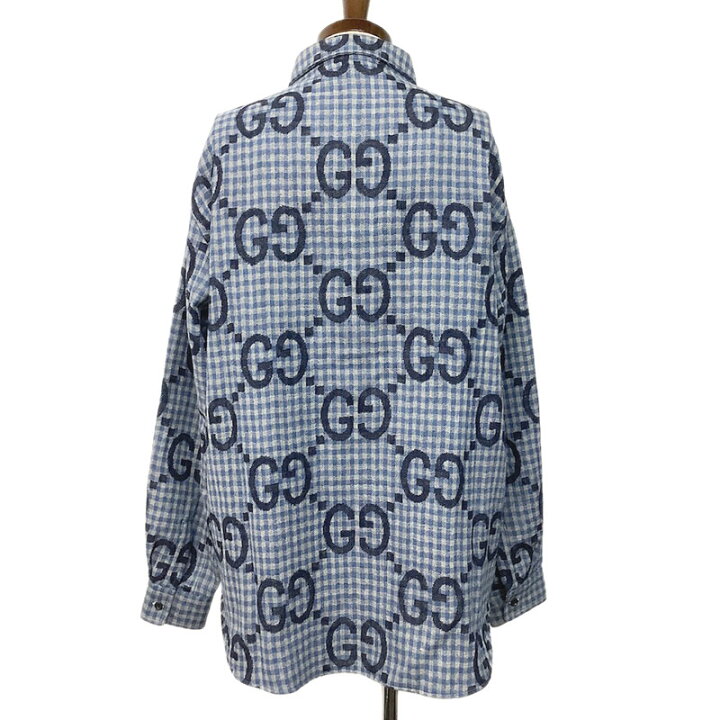 楽天市場】GUCCI グッチ ジャンボGGチェック ウール シャツ ウール  