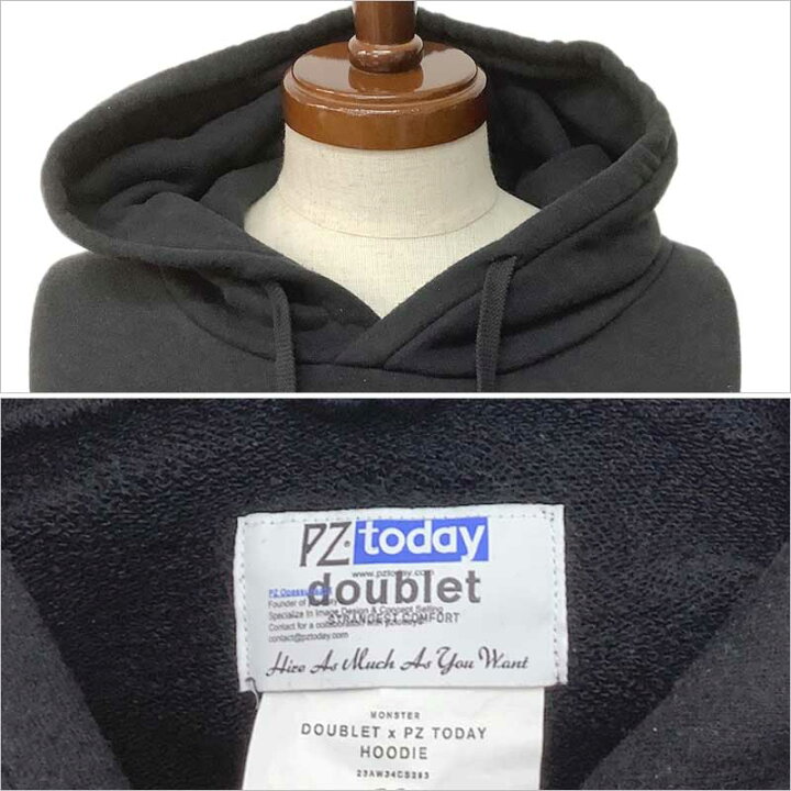 楽天市場】DOUBLET X PZ TODAY ダブレット パーカー コットン ブラック 