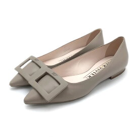 Roger Vivier ロジェヴィヴィエ パンプス レザー グレー #35 ゴメッティーヌ ポインテッドトゥ フラットシューズ バレエシューズ 【中古】