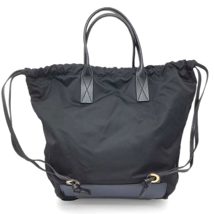 楽天市場】MARNI マルニ 巾着2WAYバッグ ナイロン レザー ブラック 
