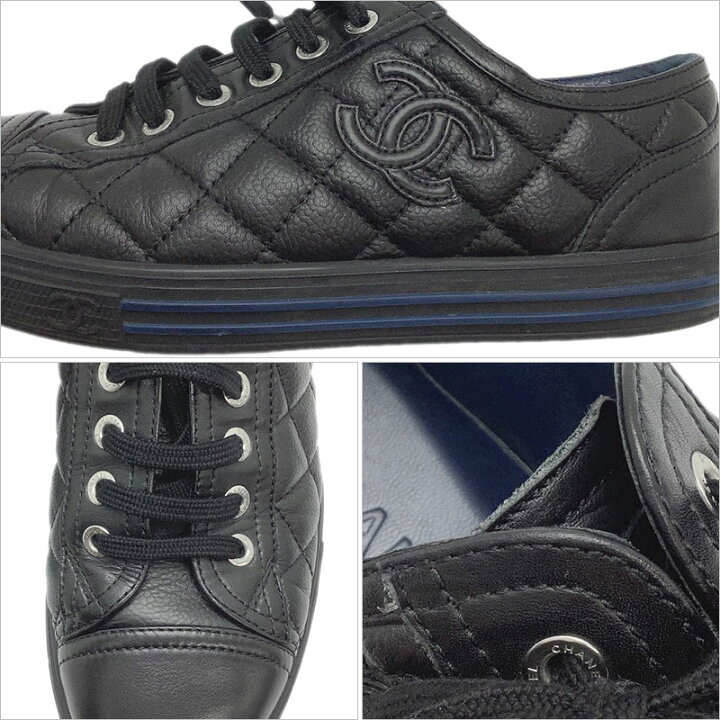 楽天市場】CHANEL シャネル ローカットスニーカー レザー ラバー  