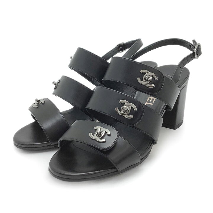 サンダル CHANEL CCマーク 金具付き
