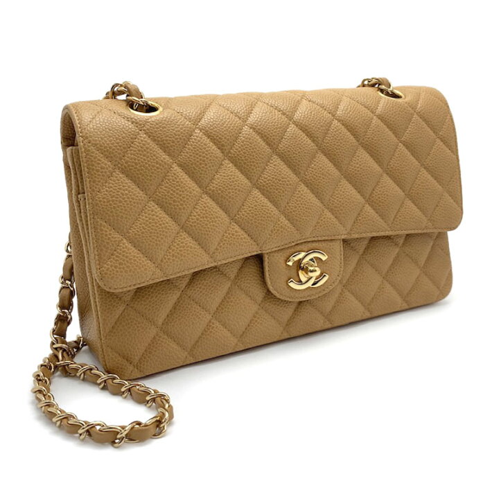 楽天市場】CHANEL シャネル Wフラップ チェーンショルダー25 キャビア  