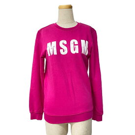 MSGM エムエスジーエム キッズ トレーナー コットン ピンク ホワイト #12 スウェット 013554 長袖 ロゴ 【中古】