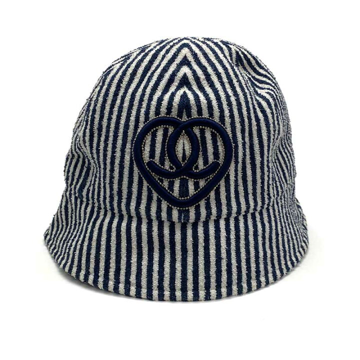 楽天市場】CHANEL シャネル バケットハット ストライプ コットン 