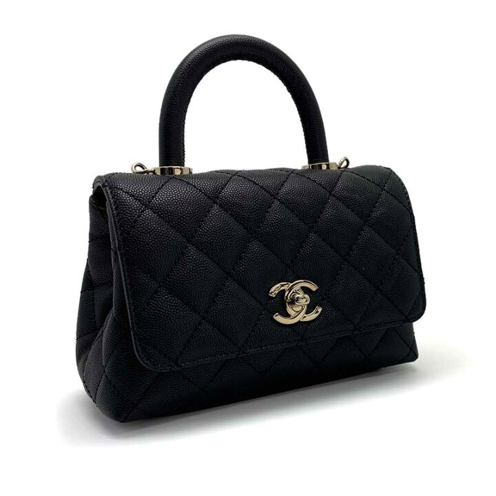 楽天市場】CHANEL シャネル トップハンドル 2WAYバッグ ブラック  