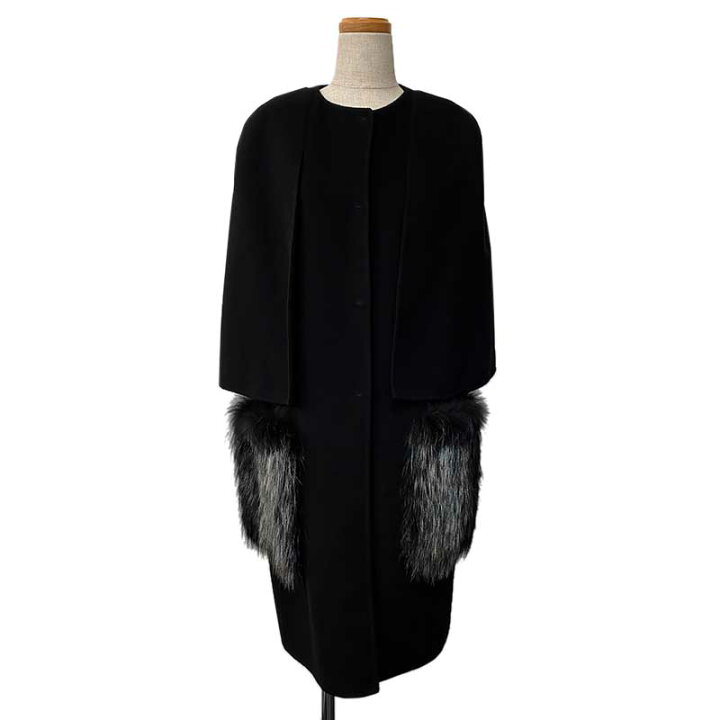 美品 FENDI フェンディ カシミヤ100％ ミンク×フォックスファー  