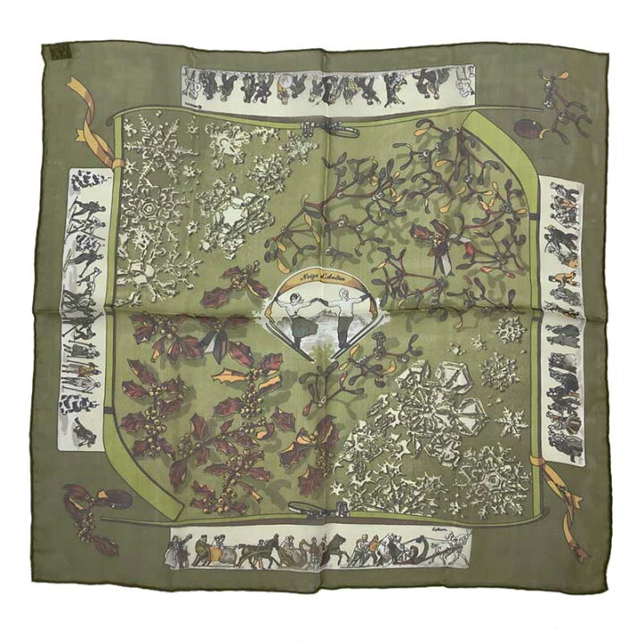 楽天市場】HERMES エルメス カレ40 プチカレ “Neige d 