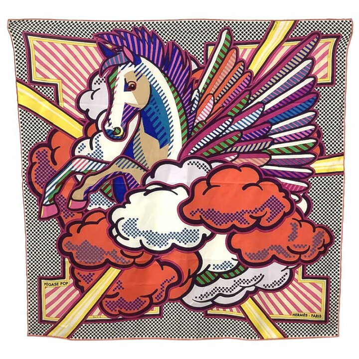 楽天市場】HERMES エルメス カレ70 スカーフ “ペガサスポップ” シルク 