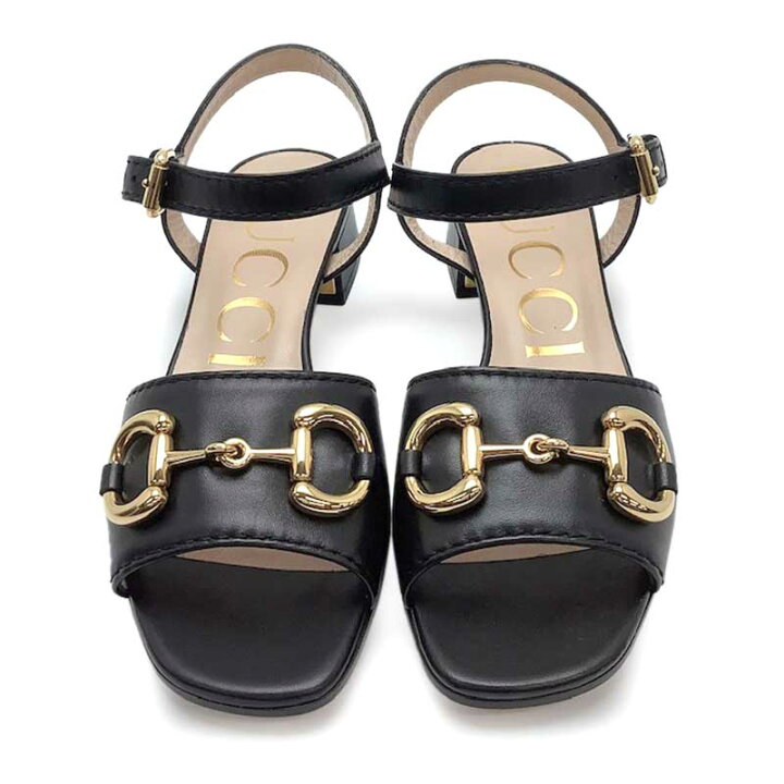 楽天市場】GUCCI グッチ ホースビット付き サンダル ブラック レザー  