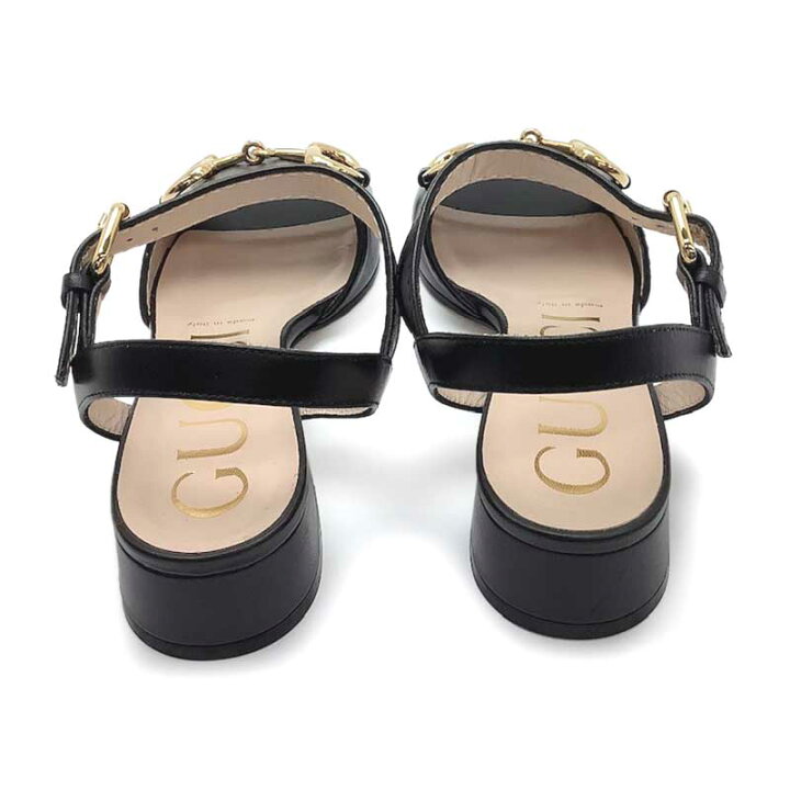 楽天市場】GUCCI グッチ ホースビット付き サンダル ブラック レザー  