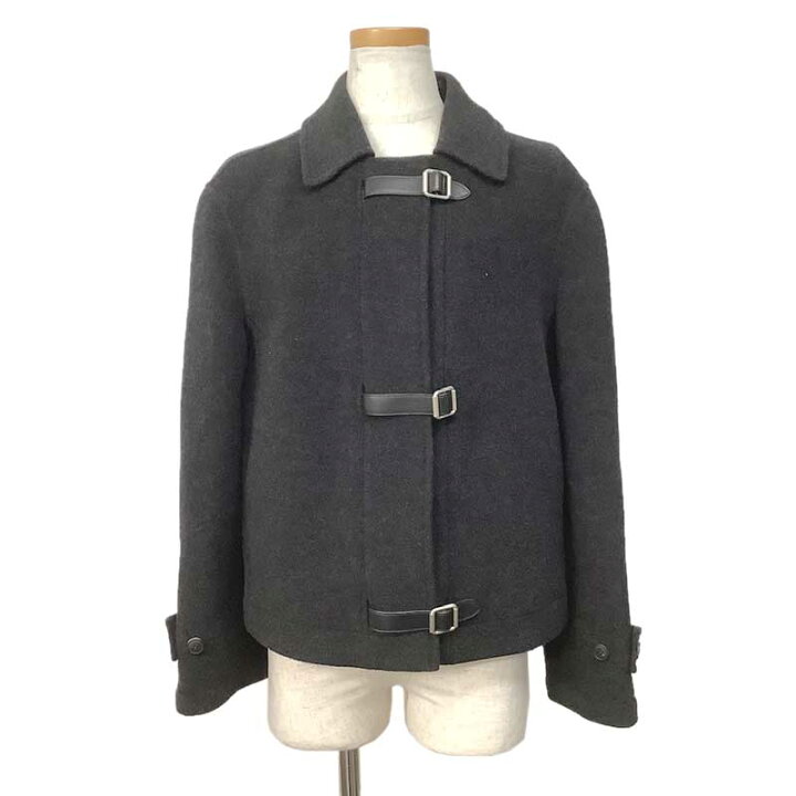 楽天市場】HERMES エルメス ショートコート ノーカラーコート ウール  