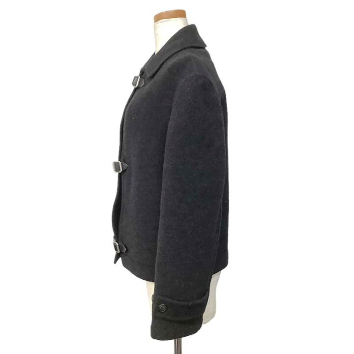 楽天市場】HERMES エルメス ショートコート ノーカラーコート ウール  