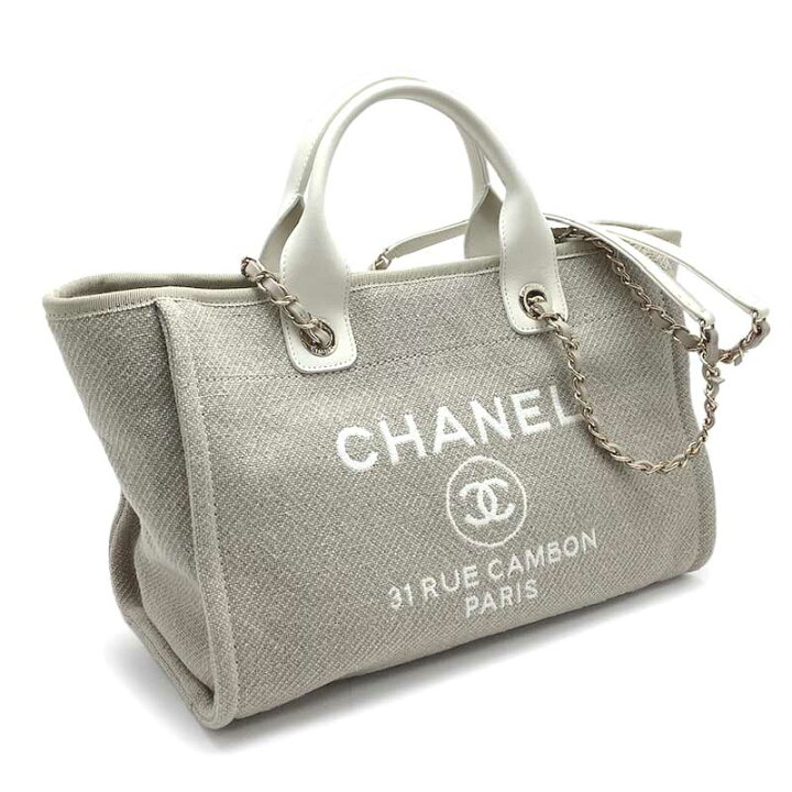 楽天市場】CHANEL シャネル ドーヴィル 2WAYバッグ ベージュ ホワイト 