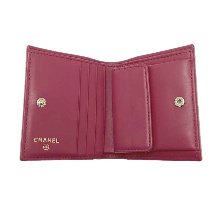 楽天市場】CHANEL シャネル コンパクトウォレット グレインドカーフ 