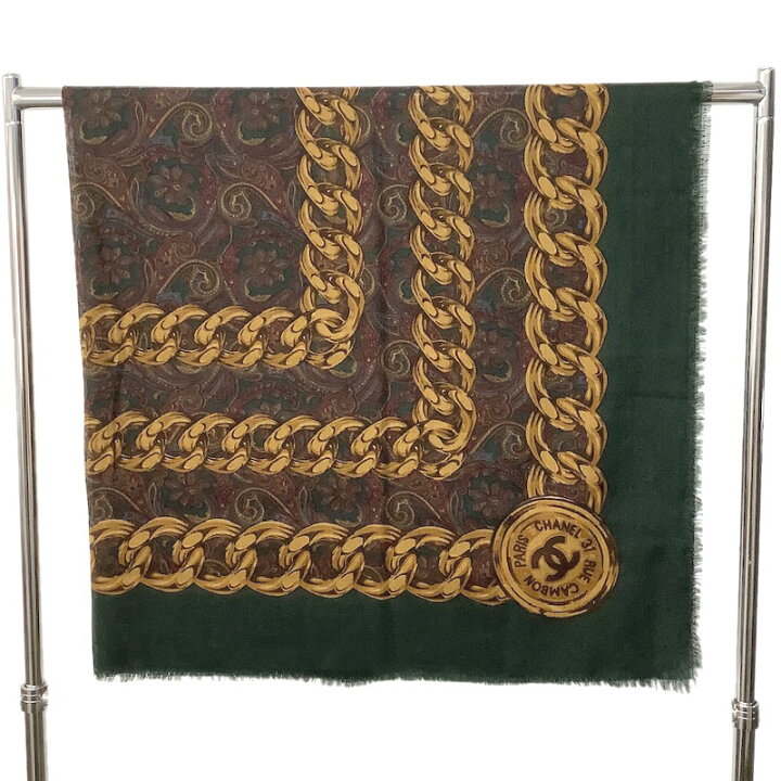 楽天市場】CHANEL シャネル 大判ストール シルク カシミヤ グリーン  