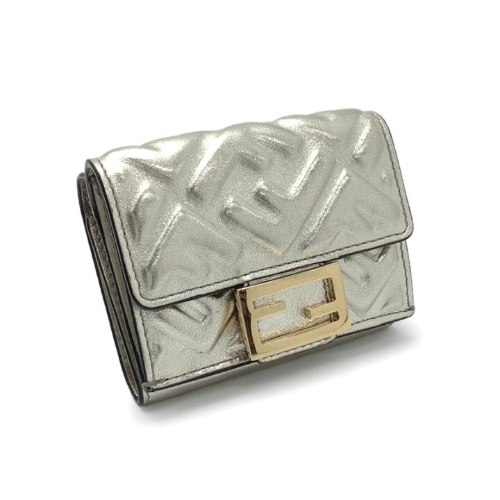 楽天市場】FENDI フェンディ バゲット マイクロ レザー シルバー  