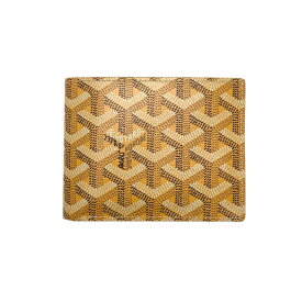 GOYARD ゴヤール サン・フロランタン PVC レザー イエロー 二つ折り財布 コンパクトウォレット ヘリンボーン 【中古】