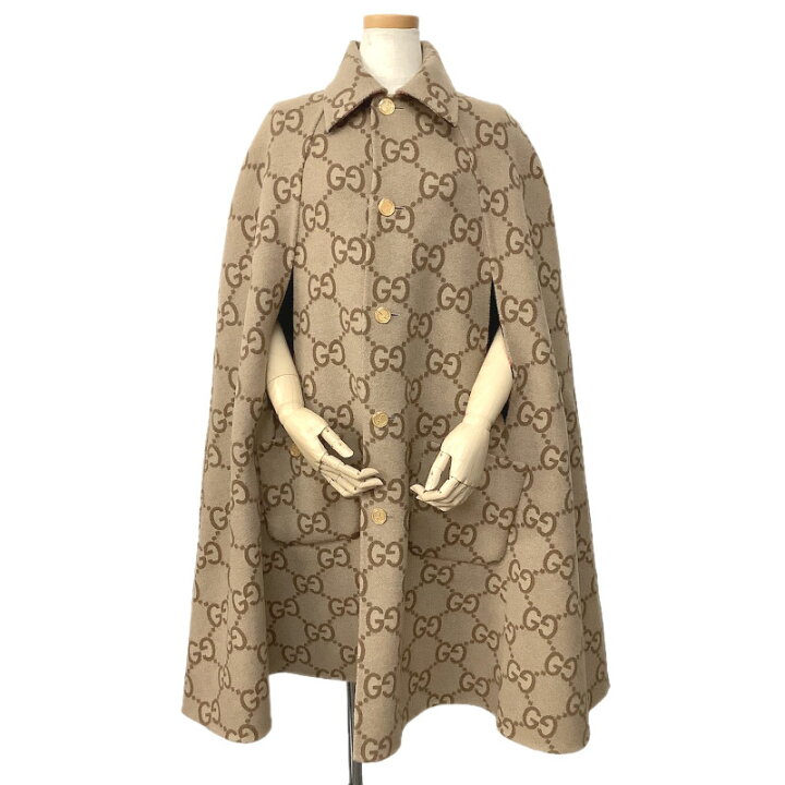 楽天市場】GUCCI グッチ リバーシブル ケープ コート ウール シルク  