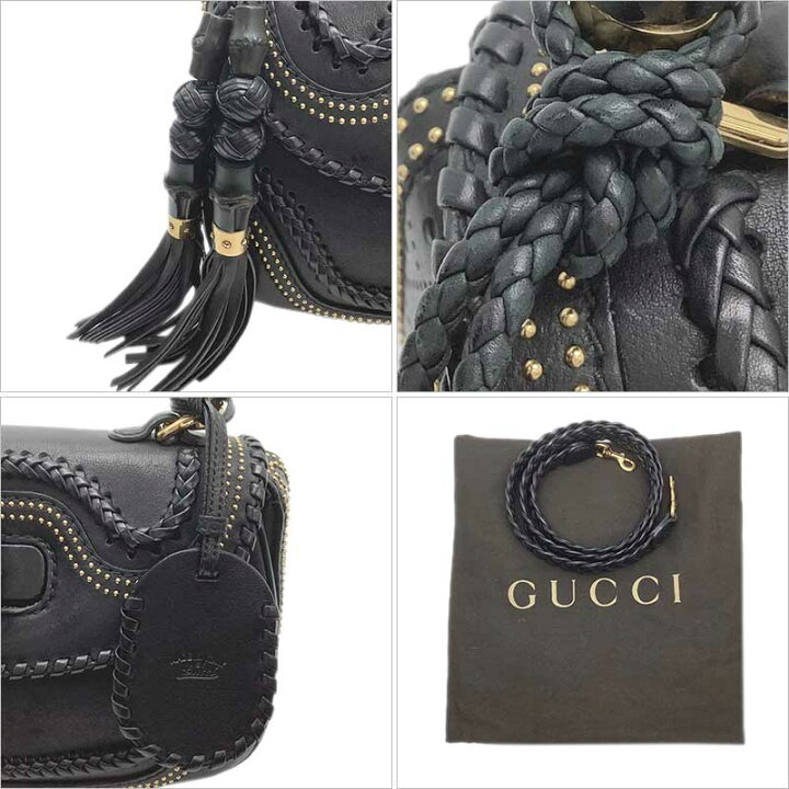 楽天市場】GUCCI グッチ ニューバンブー 2WAYバッグ レザー バンブー 