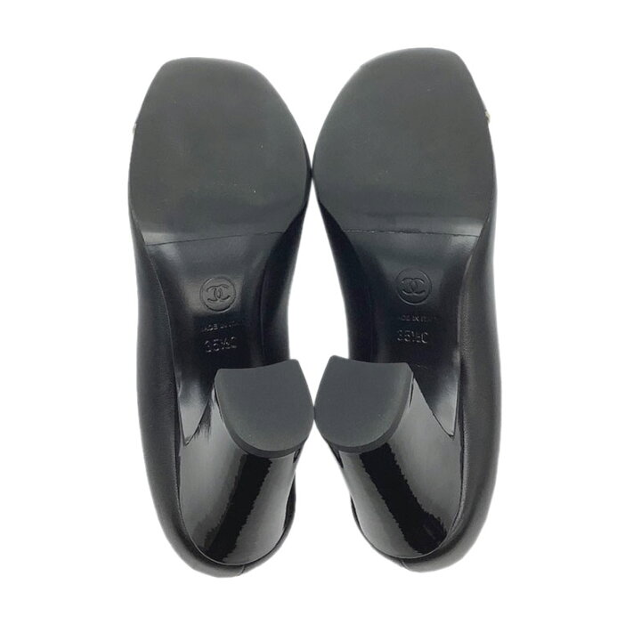 楽天市場】CHANEL シャネル パンプス レザー パテントレザー ブラック  