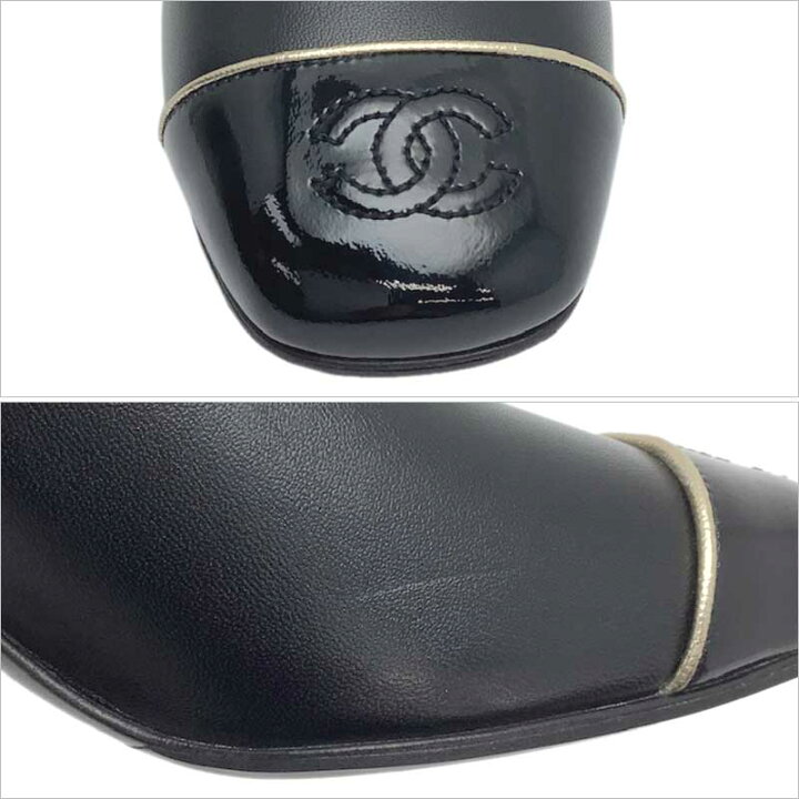 楽天市場】CHANEL シャネル パンプス レザー パテントレザー ブラック  